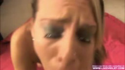 Blonde Hollie with navel piercing pounds her sweet cunt